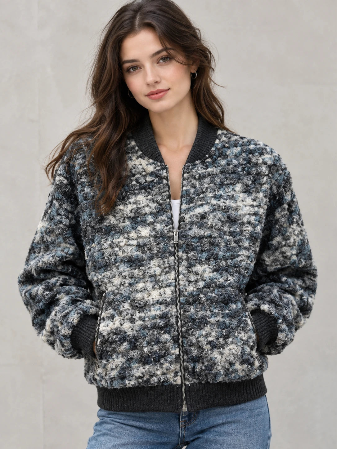 Bomberjacke aus Wollstoff