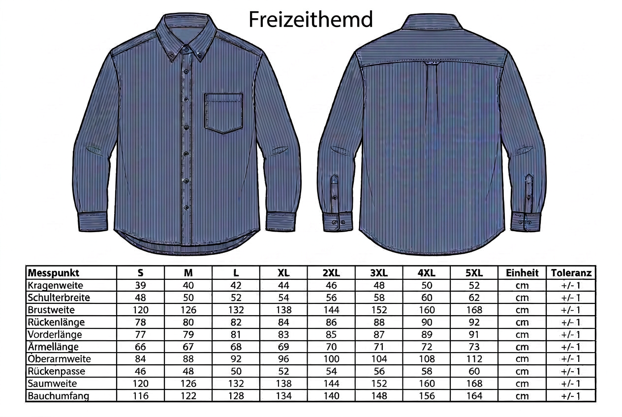 Herrenhemd Freizeit – S bis 5XL