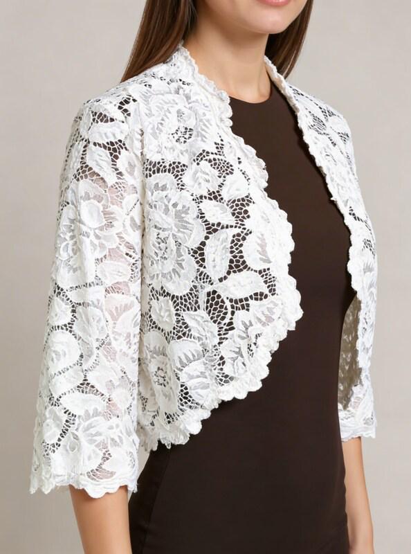 Bolero Jäckchen aus elastischer Spitze, Hochzeits Bolero, Farbauswahl