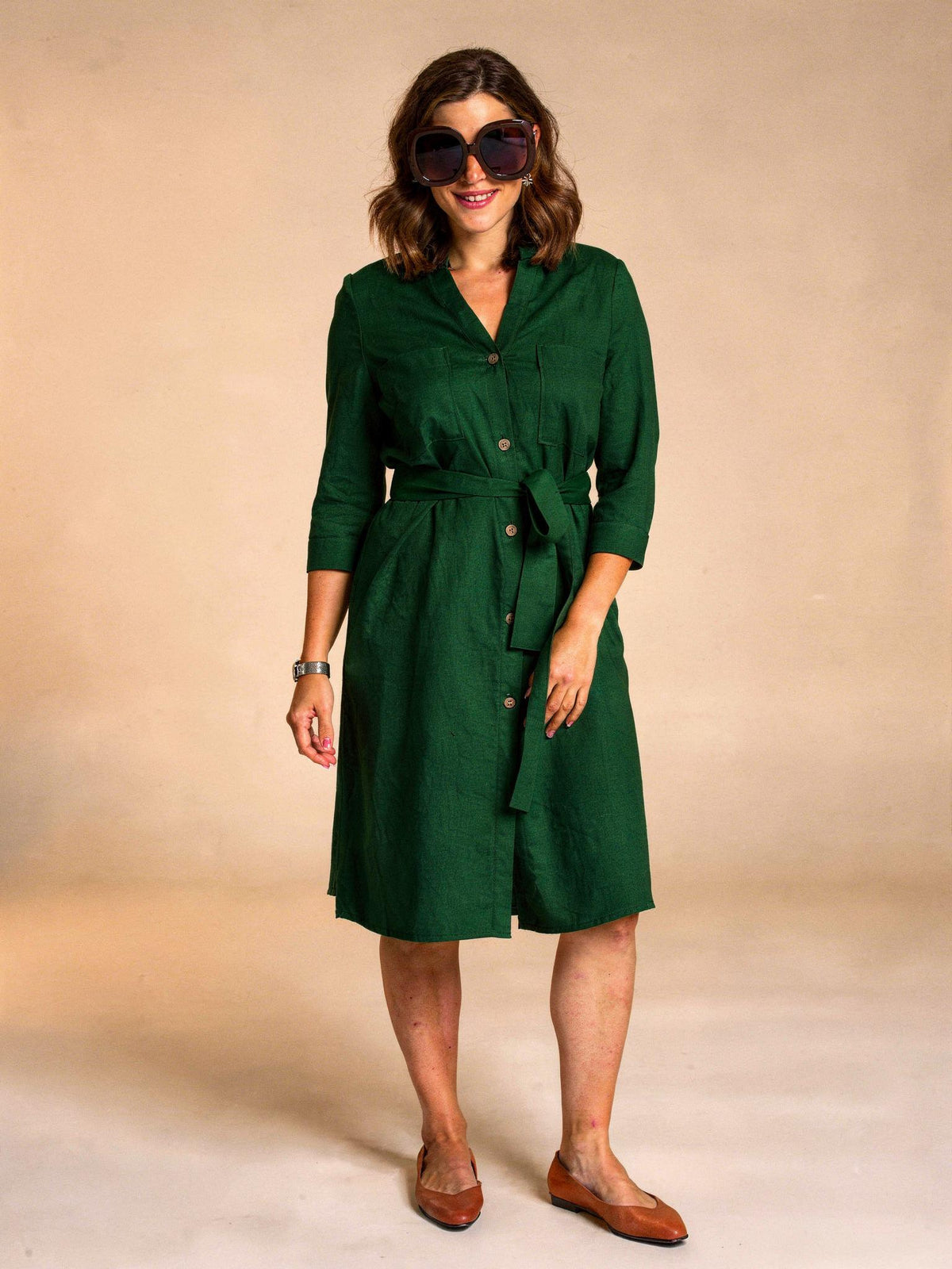Hemdblusenkleid aus Leinen