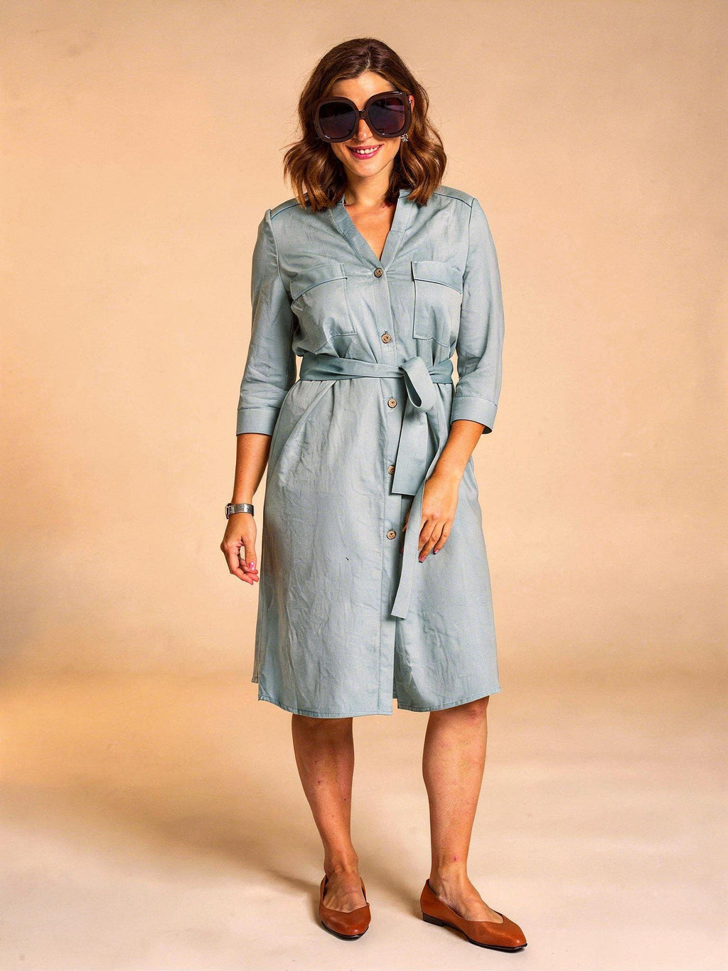 Hemdblusenkleid aus Leinen