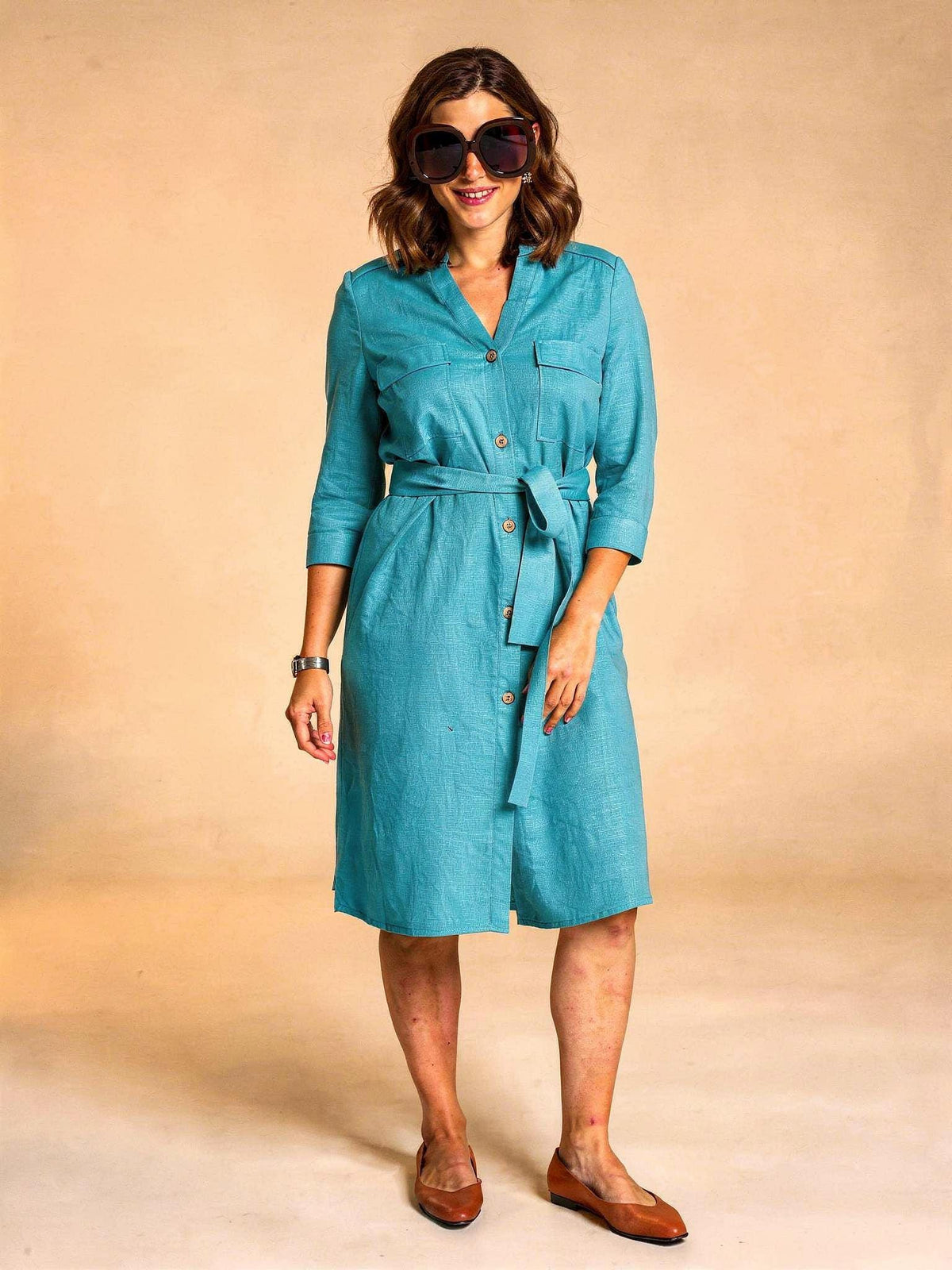 Hemdblusenkleid aus Leinen
