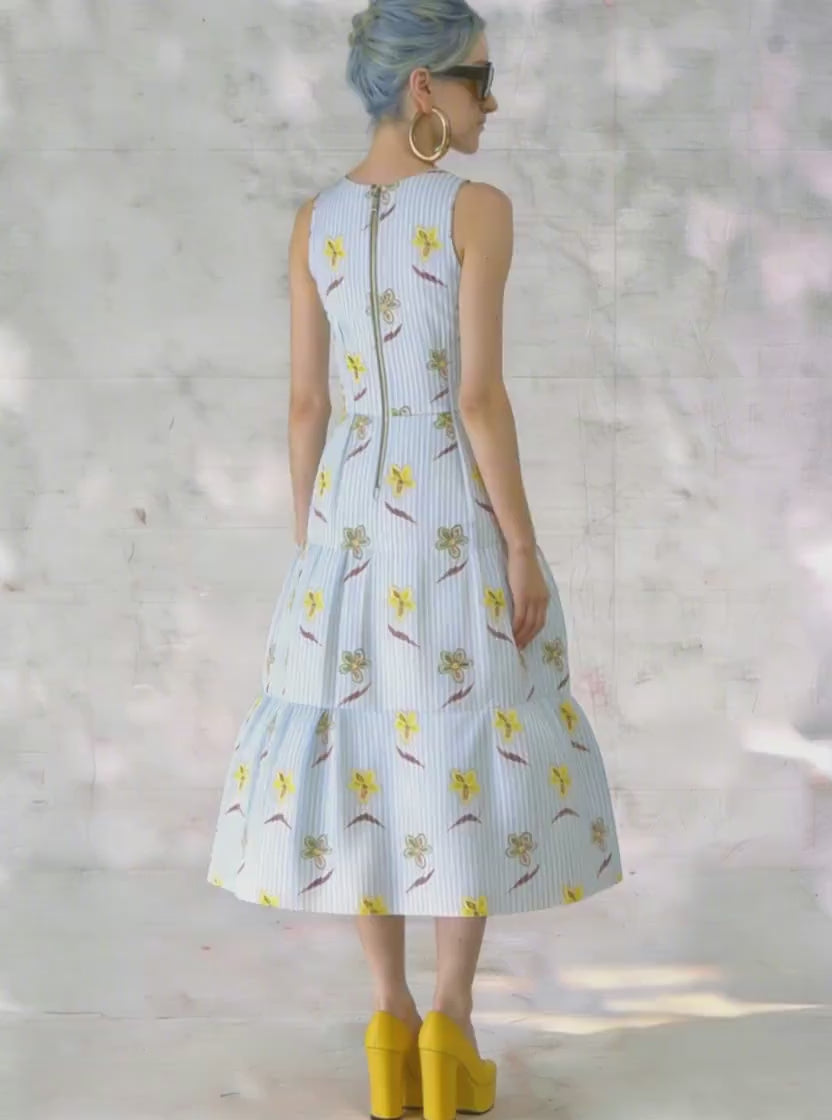 Sommerkleid mit Stufenrock – Handgemacht, Größen 36–46