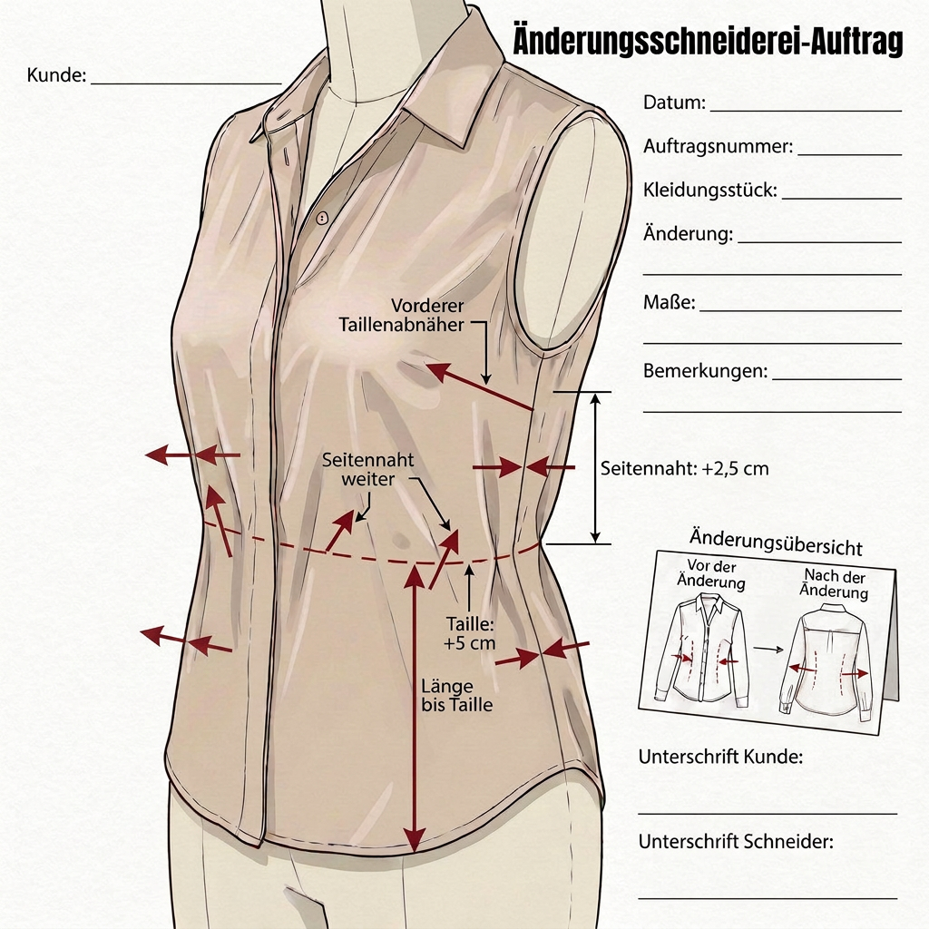 Bluse/ Hemd – Weite anpassen