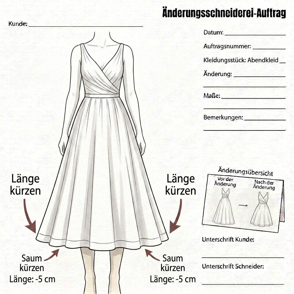 Kleid/ Abendkleid/ Hochzeitskleid – Länge kürzen
